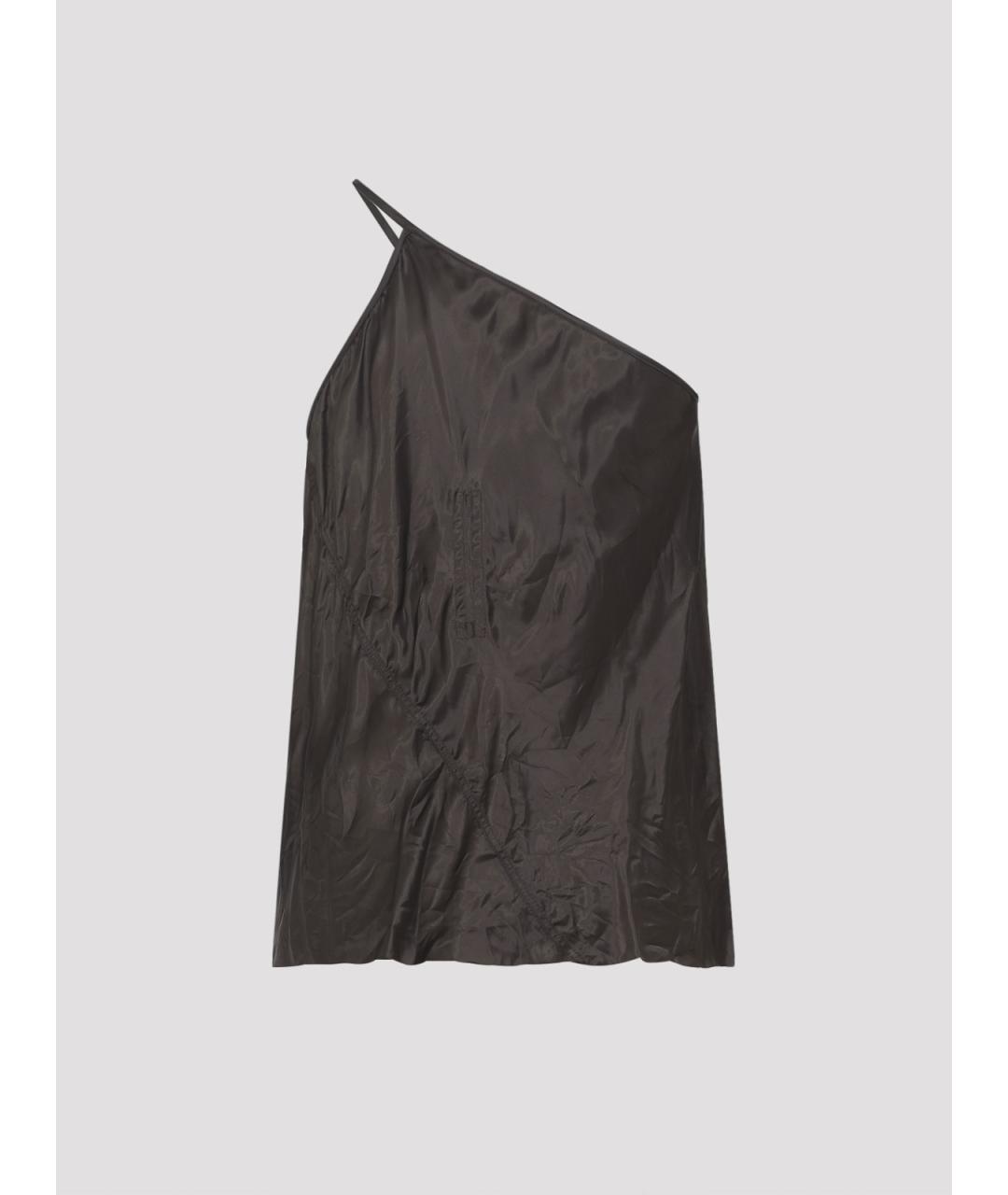 RICK OWENS Коричневая вискозная майка, фото 2