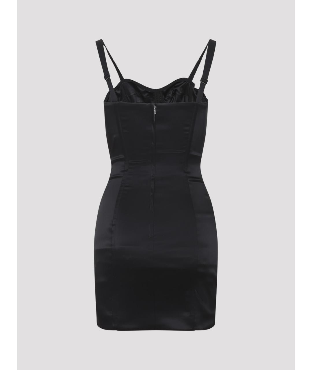 DOLCE&GABBANA Черное ацетатное повседневное платье, фото 2