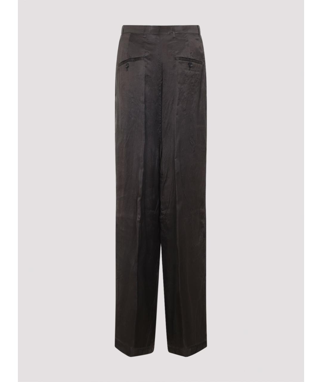 RICK OWENS Зеленые вискозные прямые брюки, фото 2