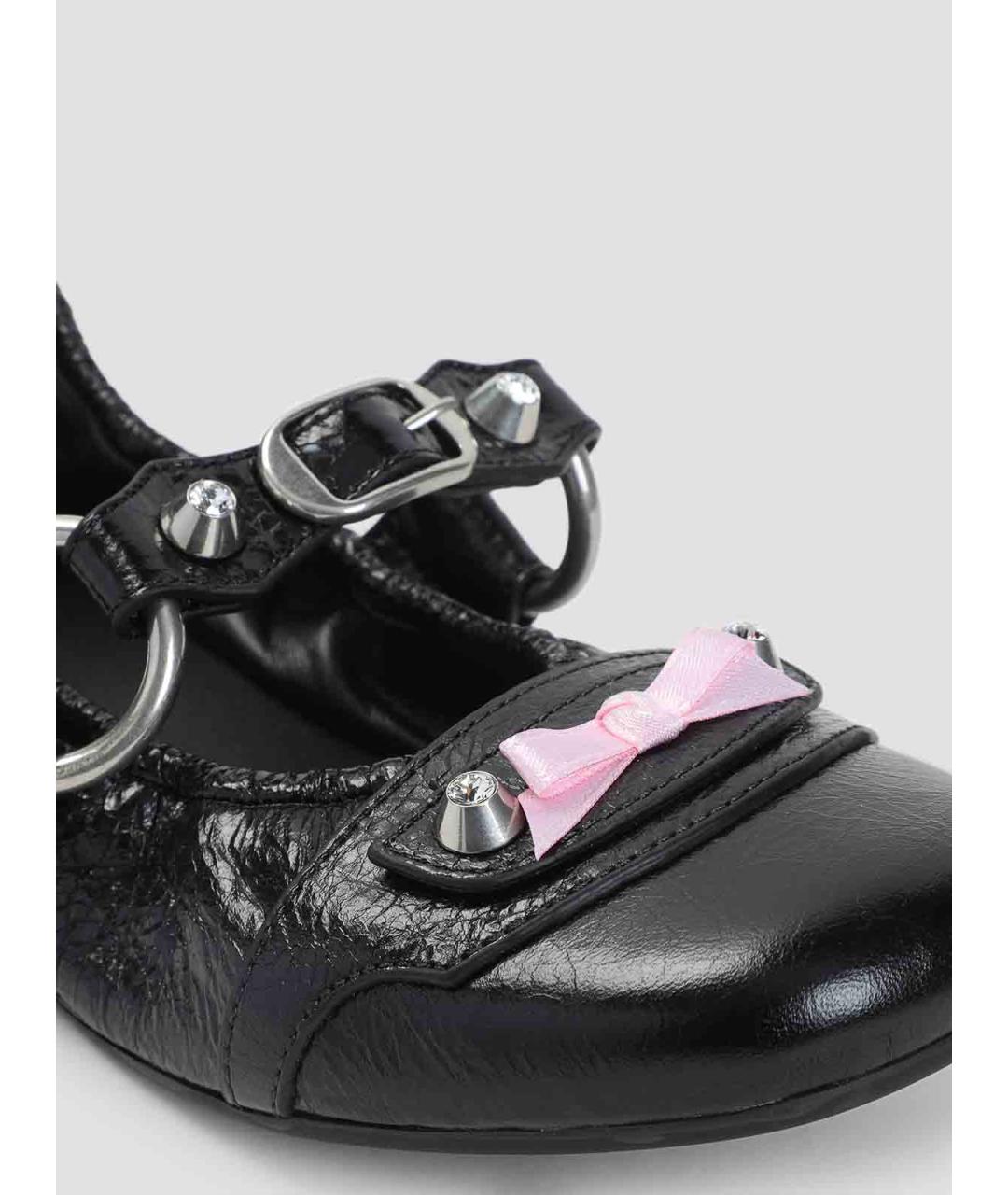 BALENCIAGA Черные кожаные балетки, фото 4