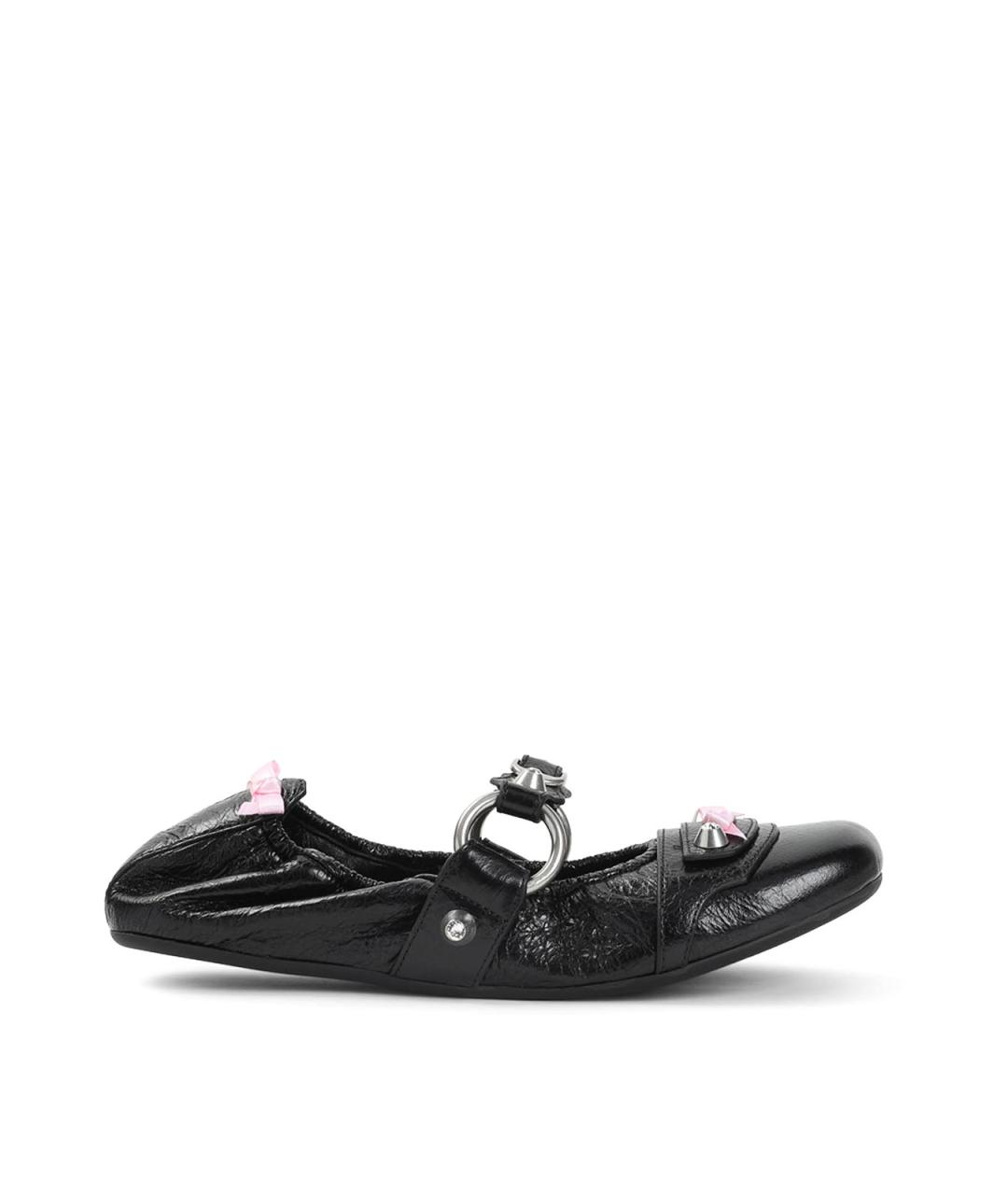 BALENCIAGA Черные кожаные балетки, фото 1