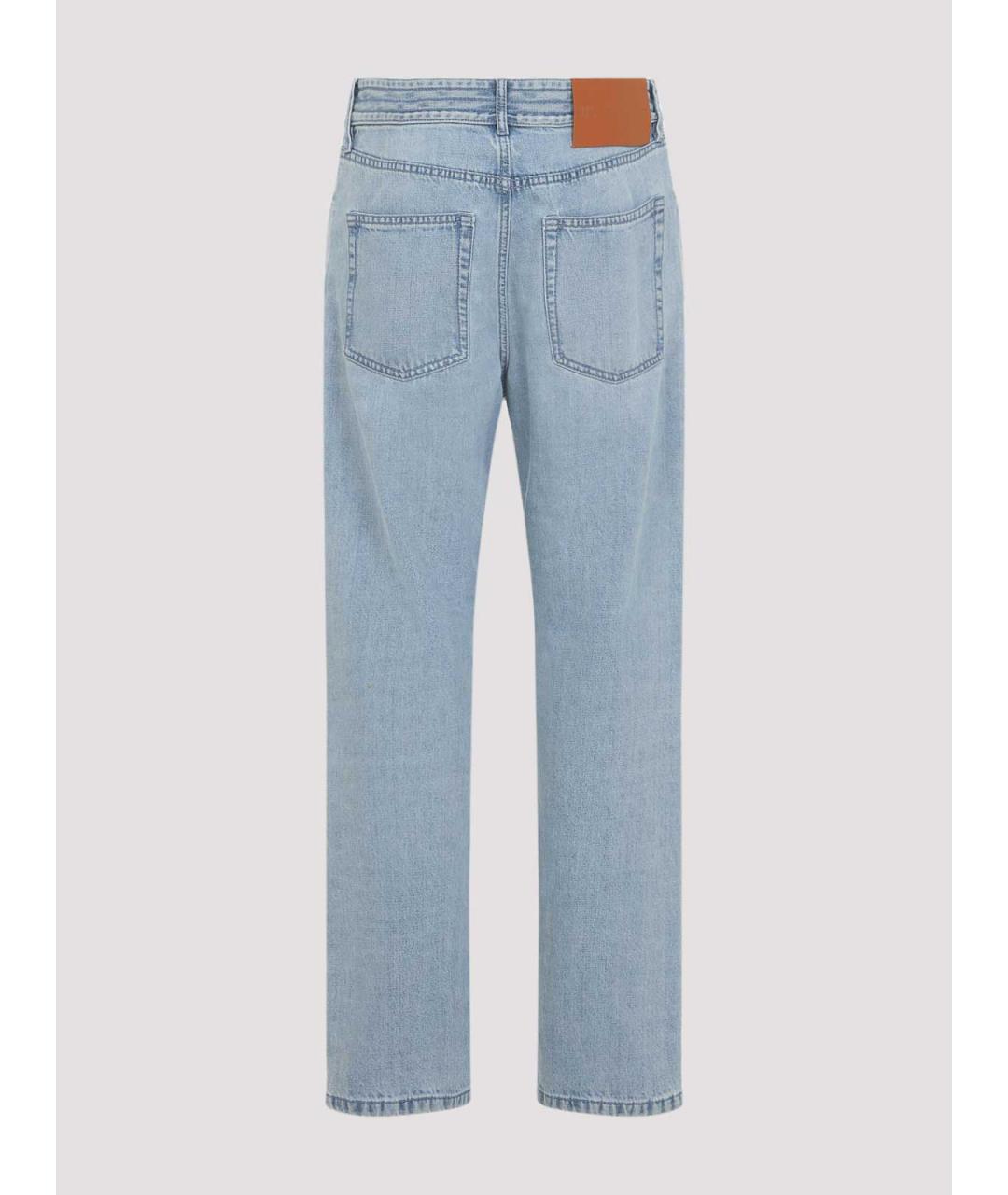 JIL SANDER Синие хлопковые прямые джинсы, фото 2