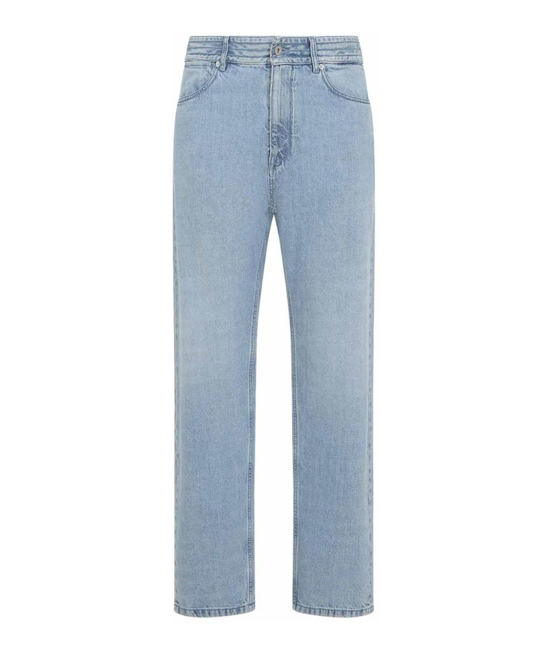 JIL SANDER Синие хлопковые прямые джинсы, фото 1