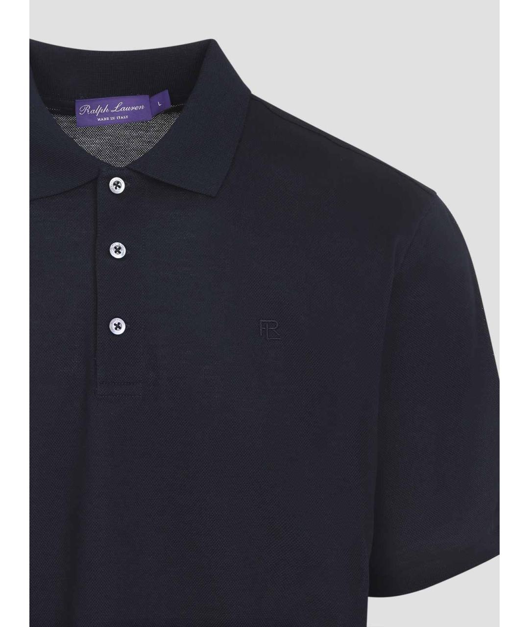 POLO RALPH LAUREN Синее хлопковое поло с коротким рукавом, фото 3