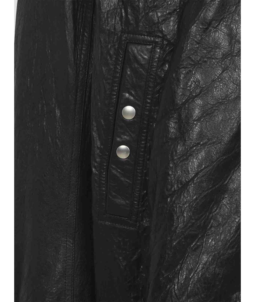 RICK OWENS Черная кожаная куртка, фото 3
