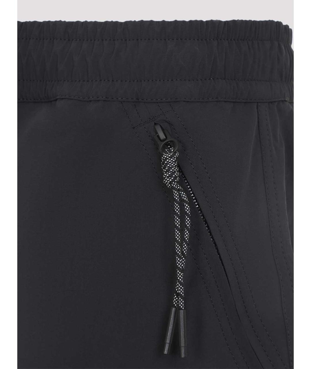 MONCLER Черные полиэстеровые шорты, фото 3