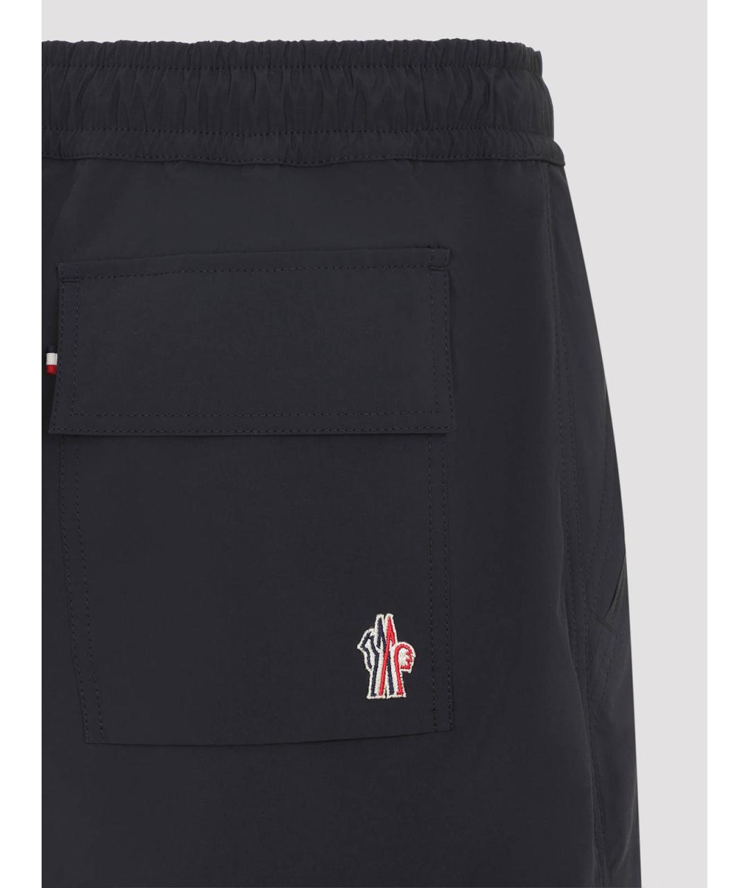 MONCLER Черные полиэстеровые шорты, фото 4