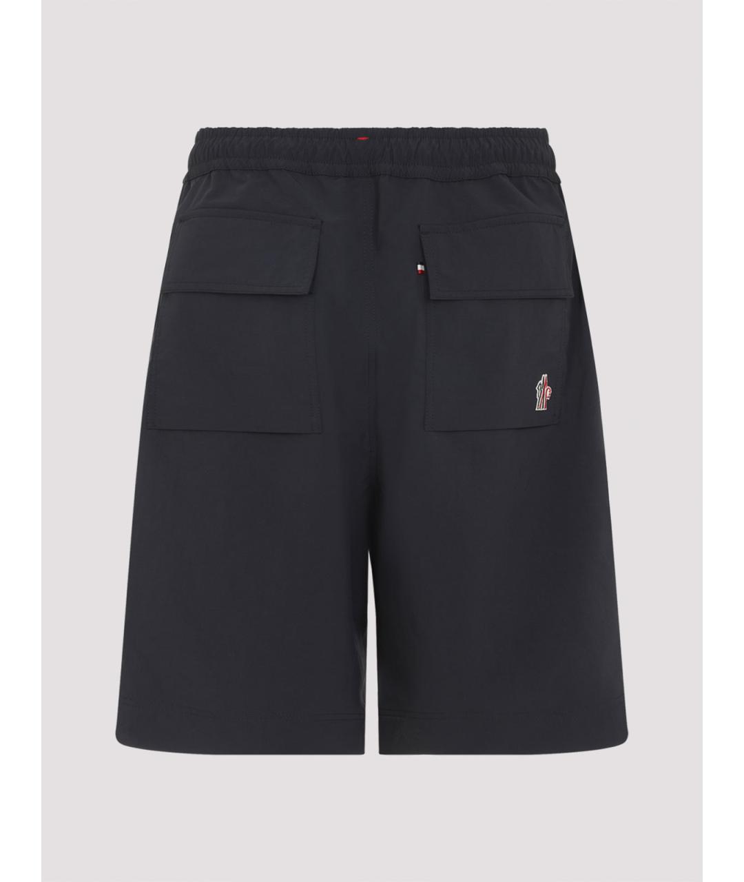 MONCLER Черные полиэстеровые шорты, фото 2