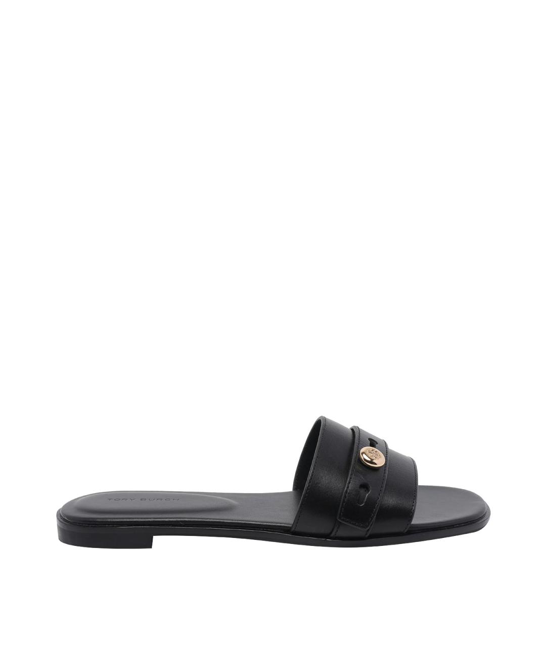 TORY BURCH Черные кожаные сандалии, фото 1