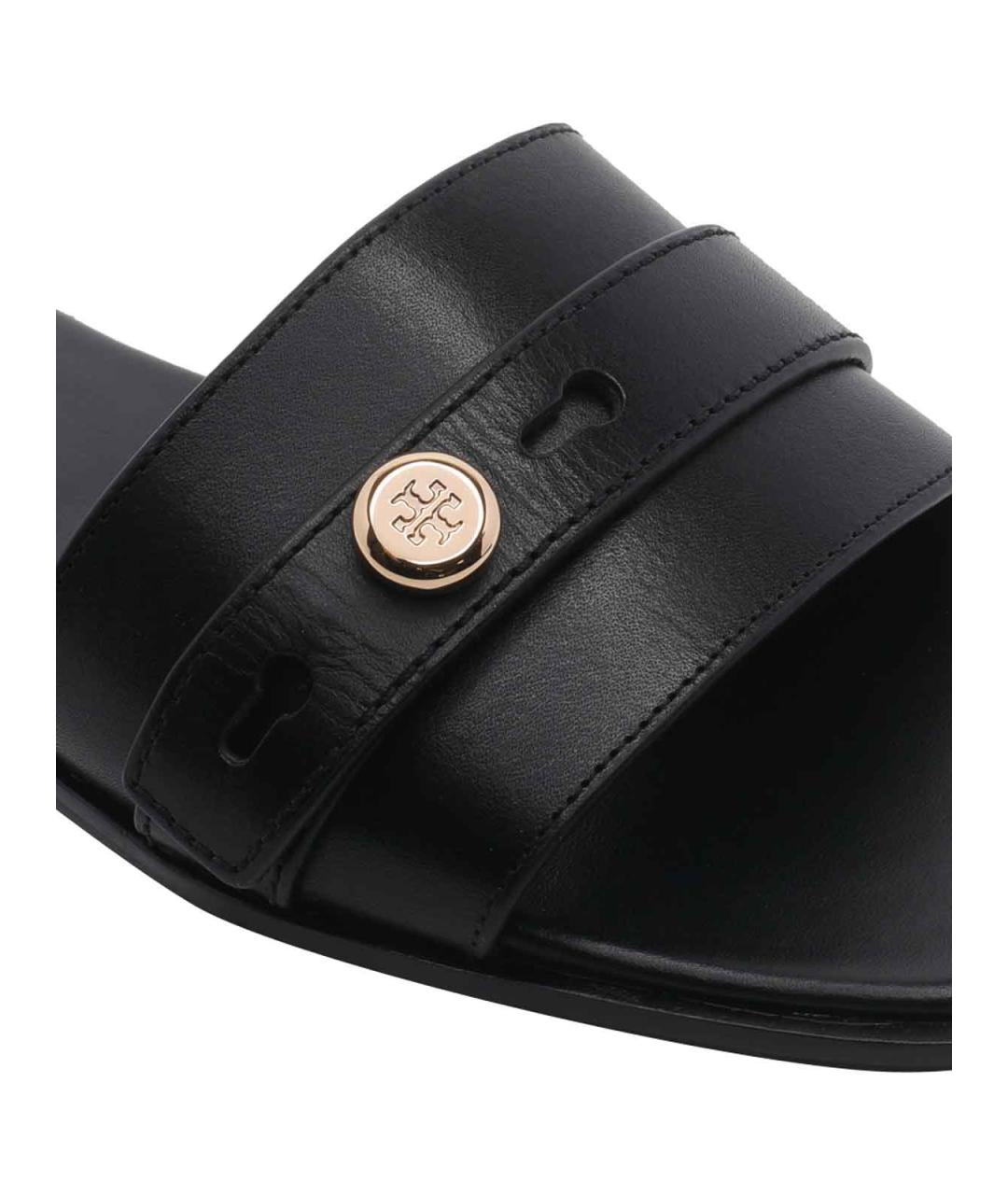 TORY BURCH Черные кожаные сандалии, фото 4