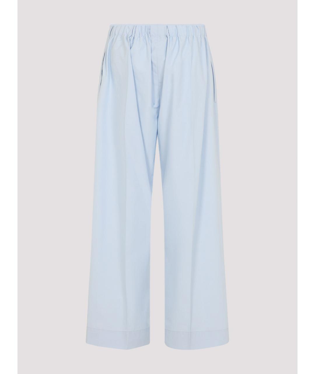 Carven Синие хлопковые брюки широкие, фото 2