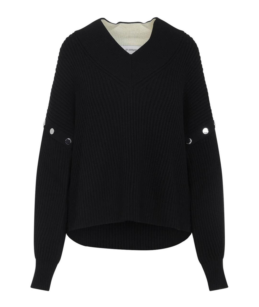 SPORTMAX Черный шерстяной джемпер / свитер, фото 1