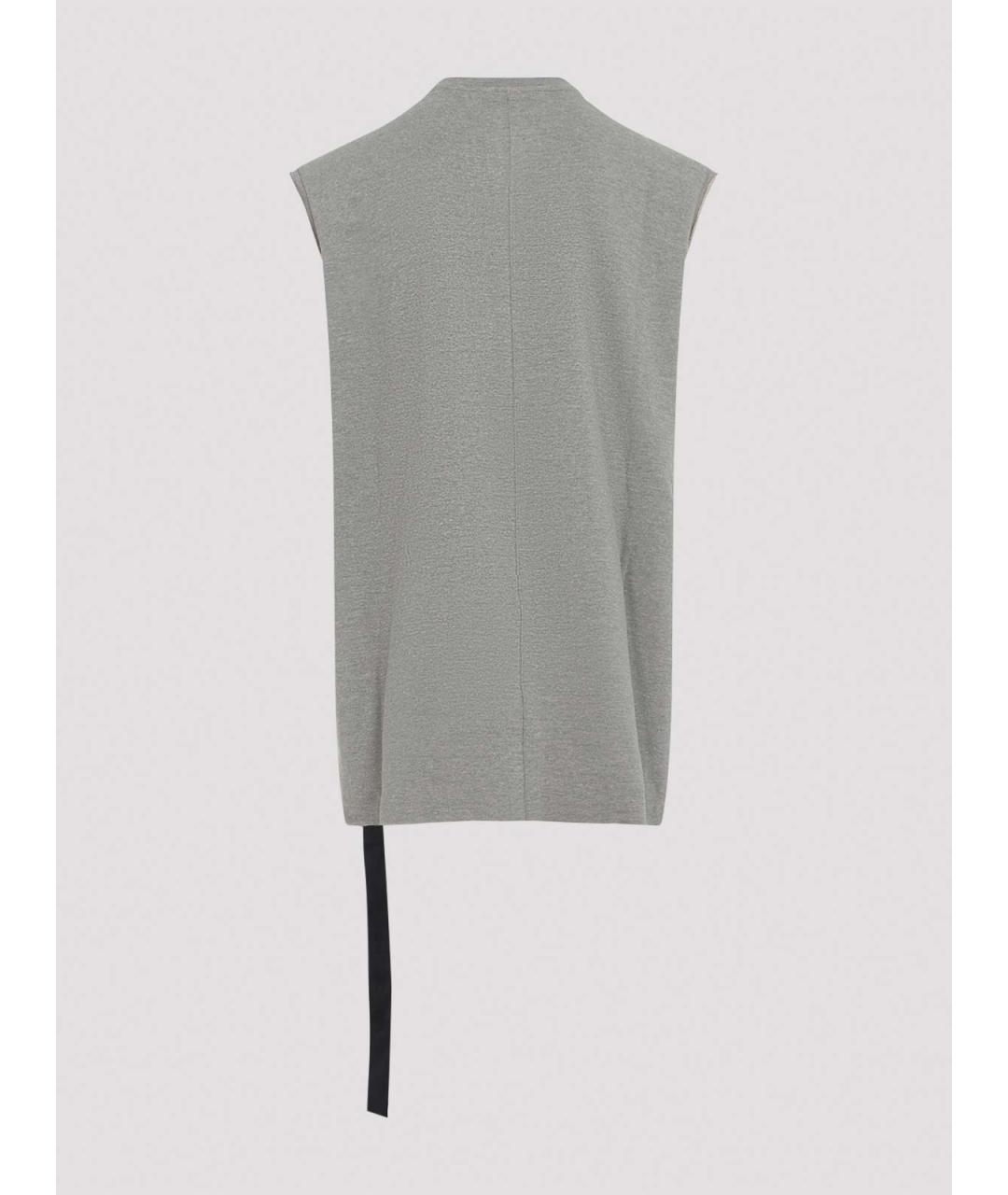 RICK OWENS Серая хлопковая майка, фото 2