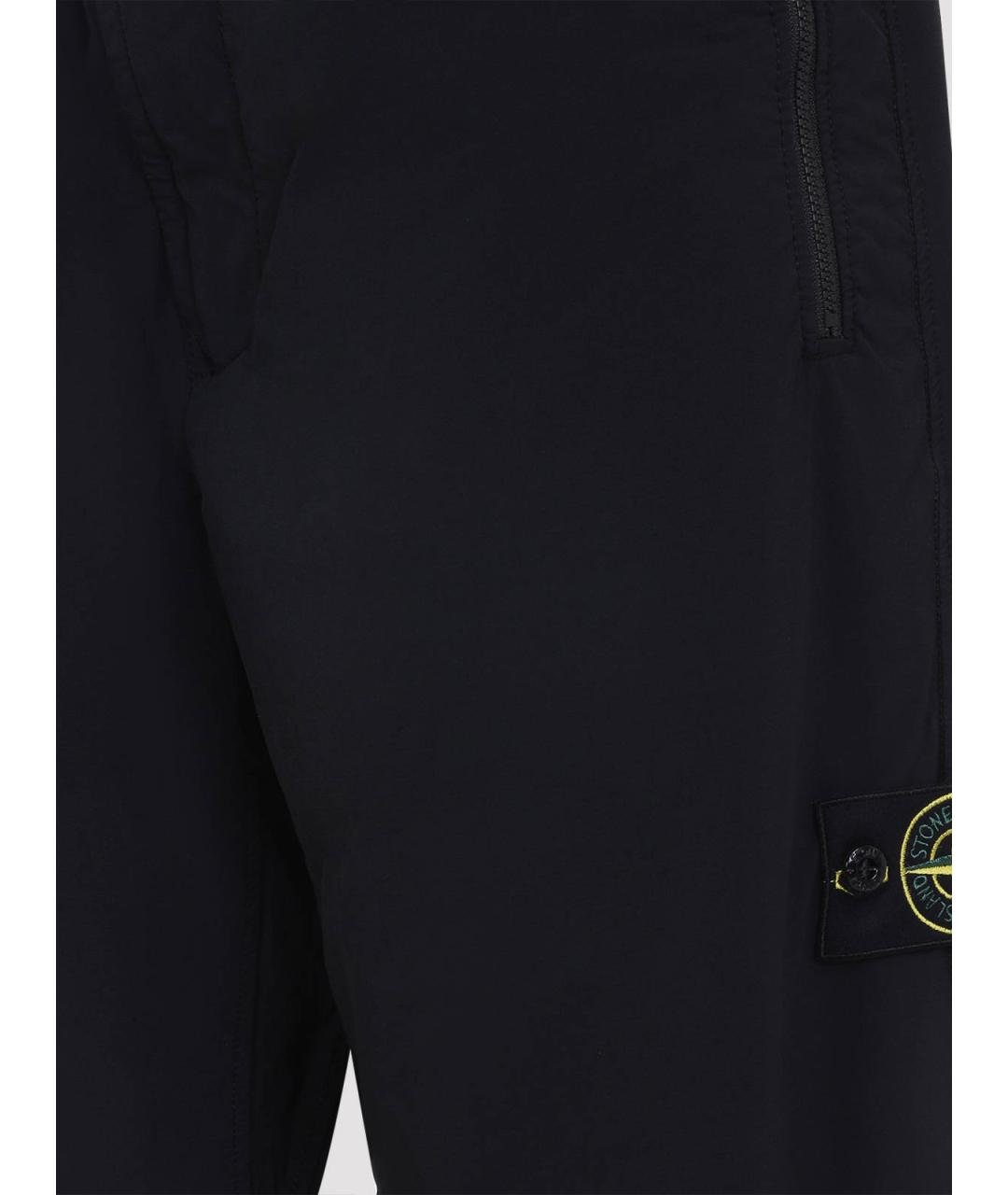 STONE ISLAND Черные полиамидовые повседневные брюки, фото 3