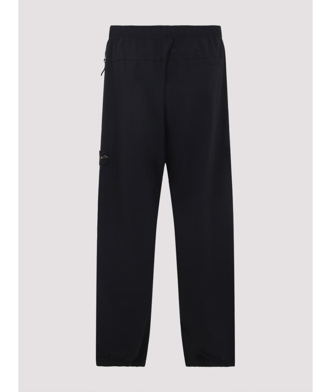 STONE ISLAND Черные полиамидовые повседневные брюки, фото 2