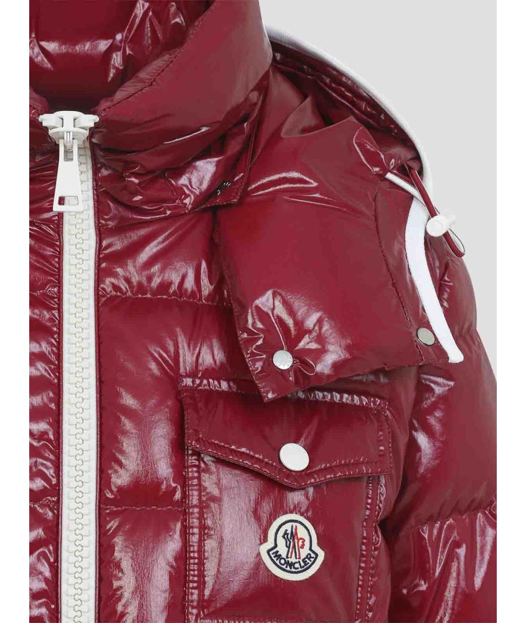 MONCLER Красная полиамидовая куртка, фото 4