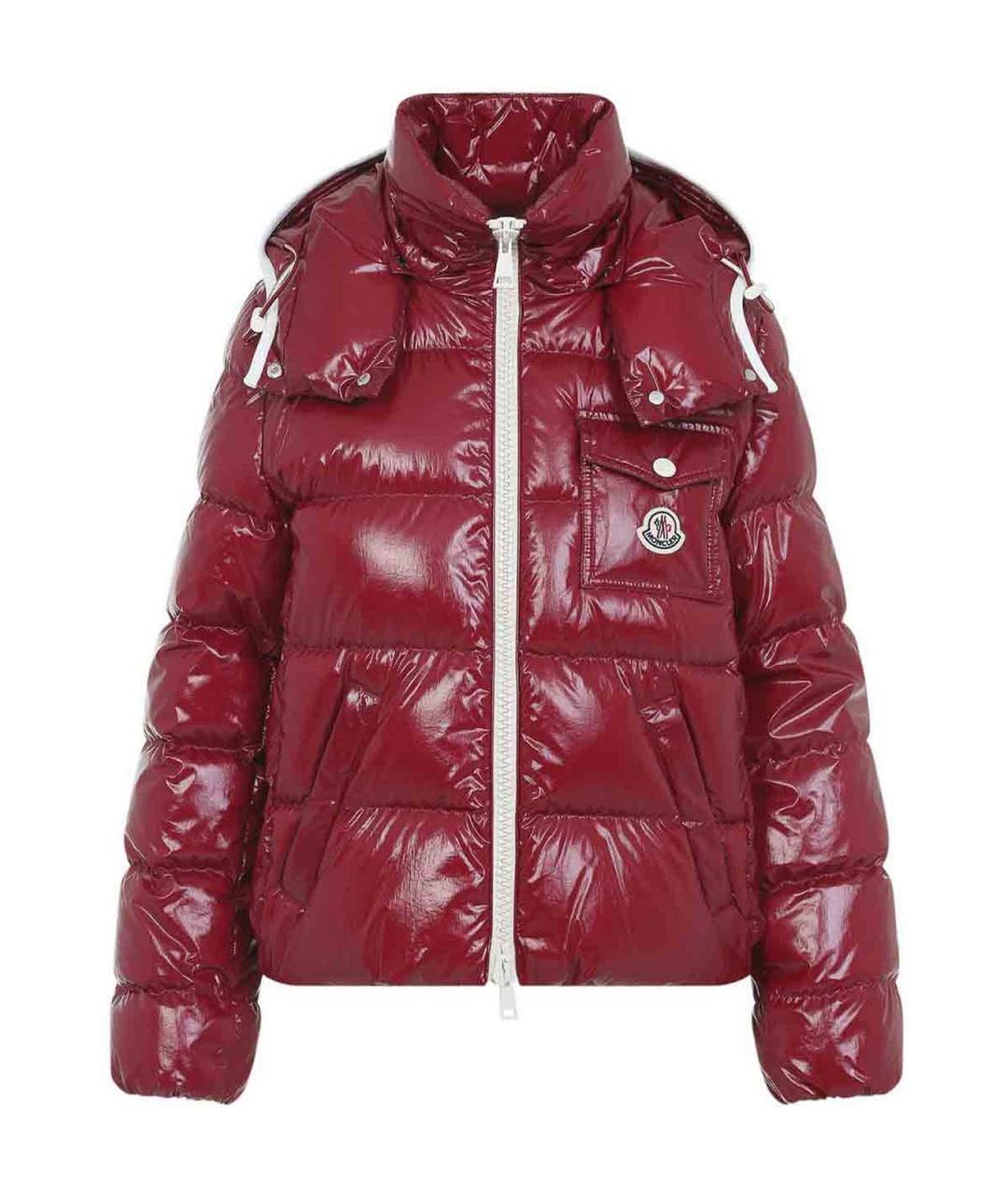 MONCLER Красная полиамидовая куртка, фото 1