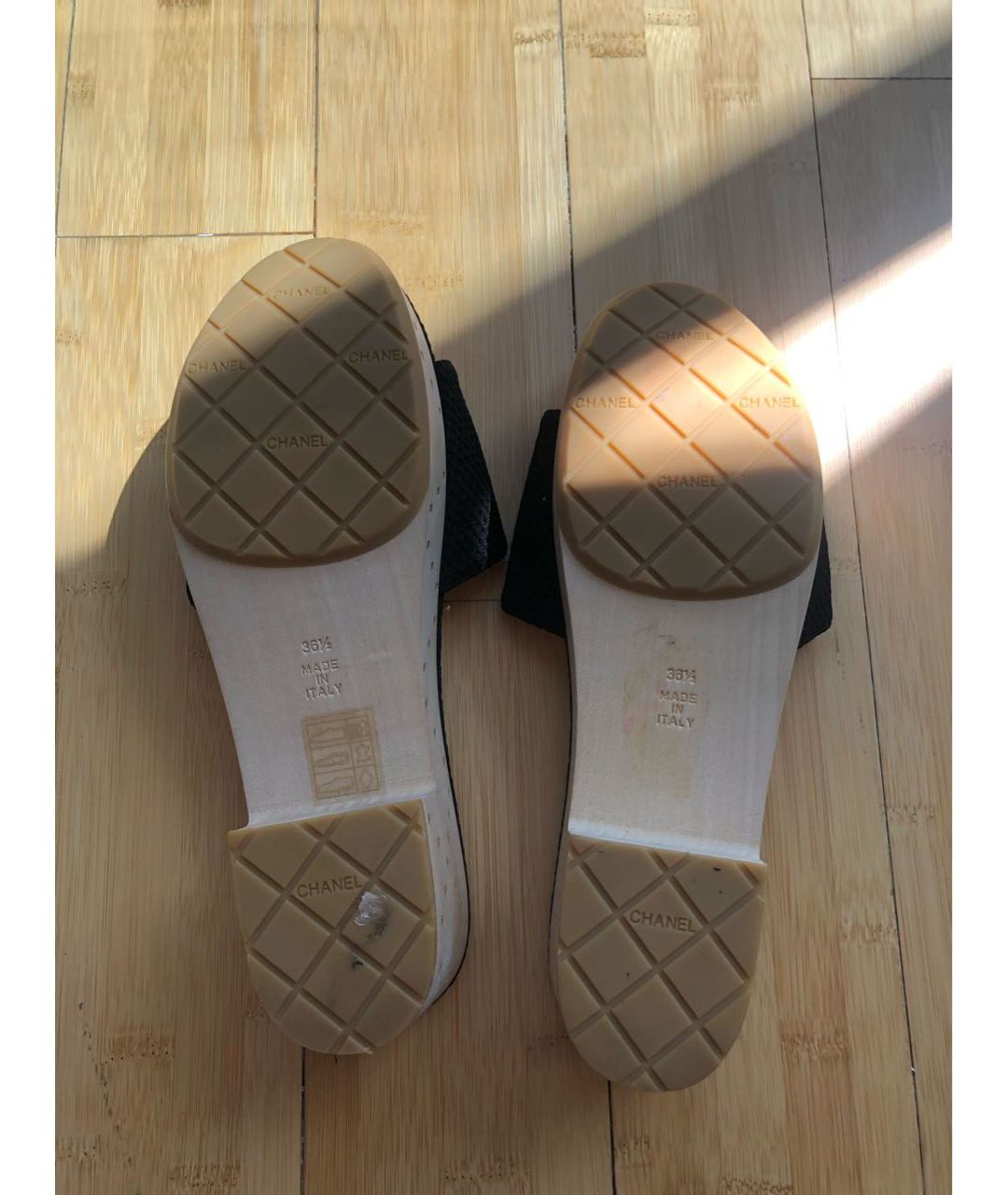 CHANEL PRE-OWNED Черные текстильные сандалии, фото 4