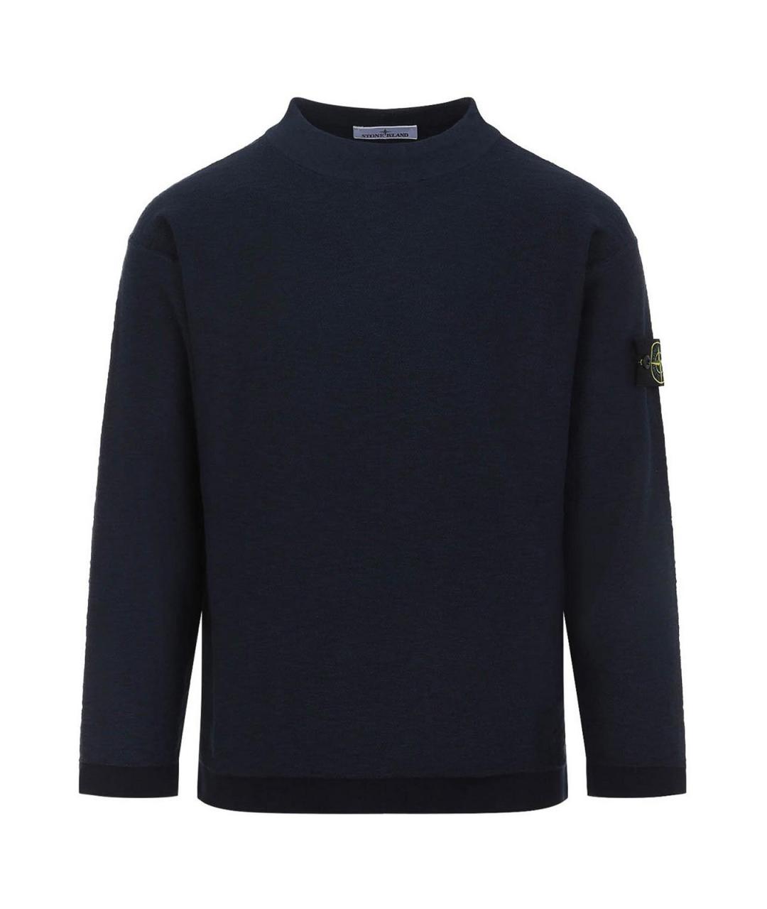 STONE ISLAND Темно-синий хлопковый джемпер / свитер, фото 1