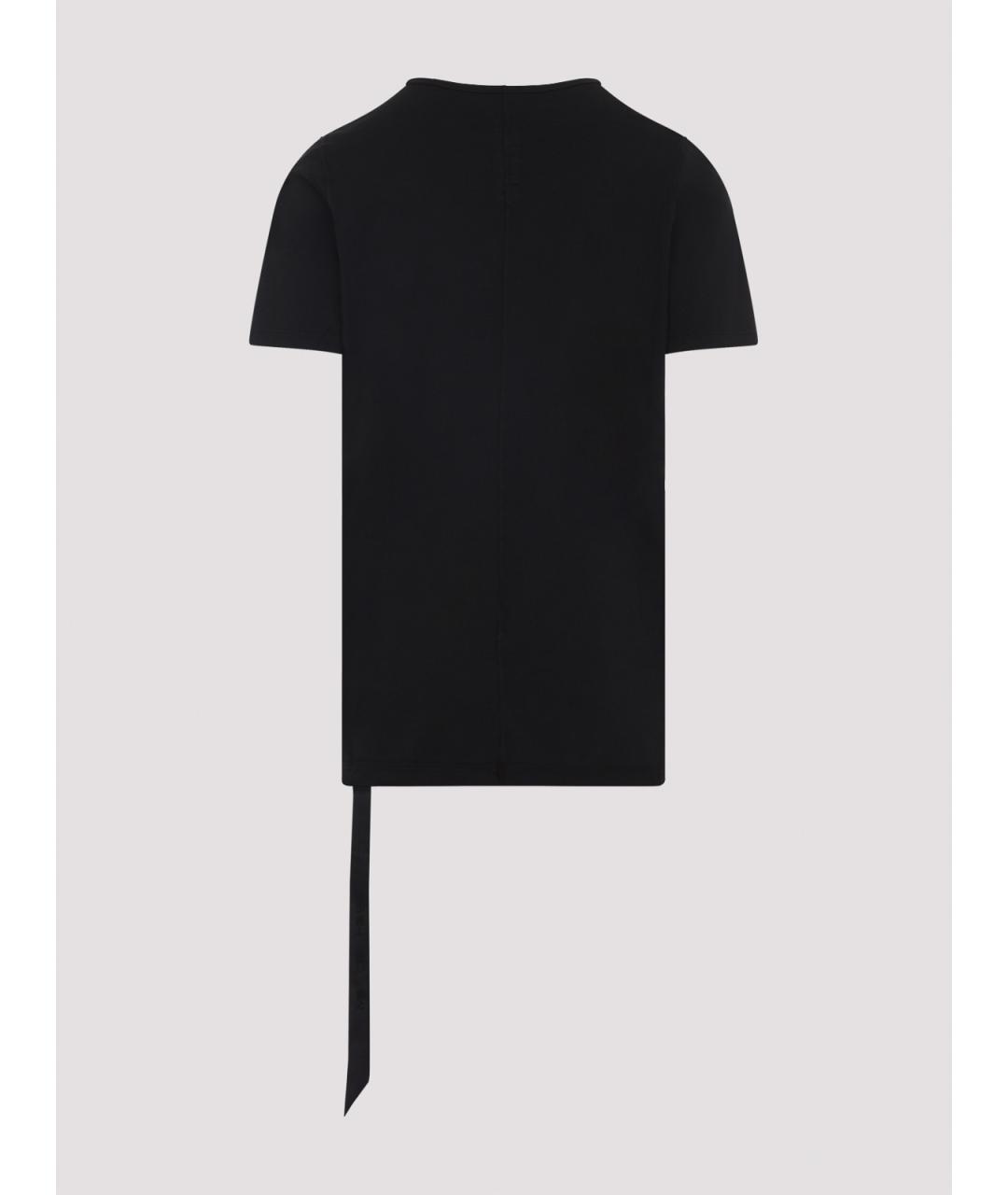 RICK OWENS Черная хлопковая футболка, фото 2