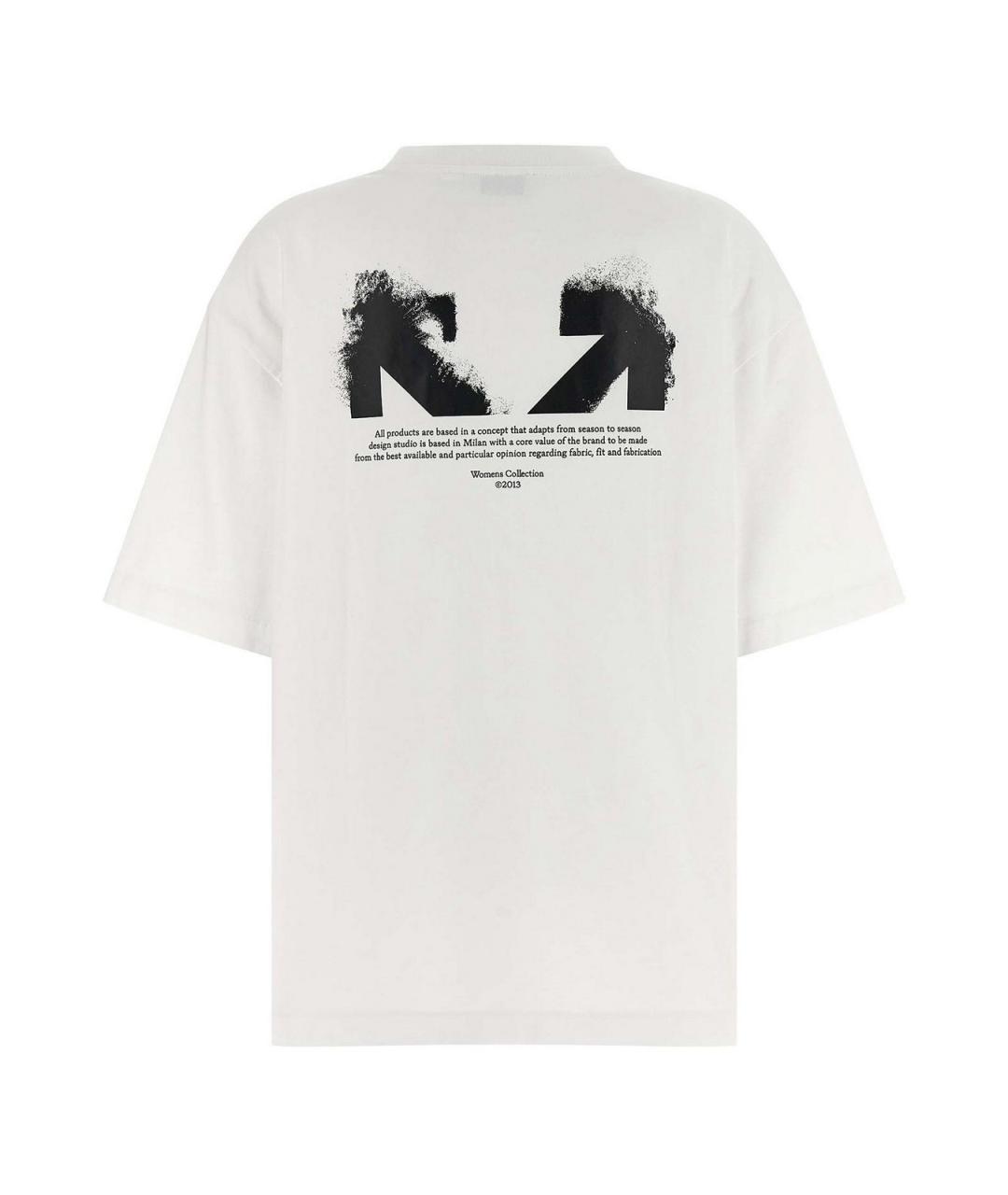 OFF-WHITE Белая хлопковая футболка, фото 2