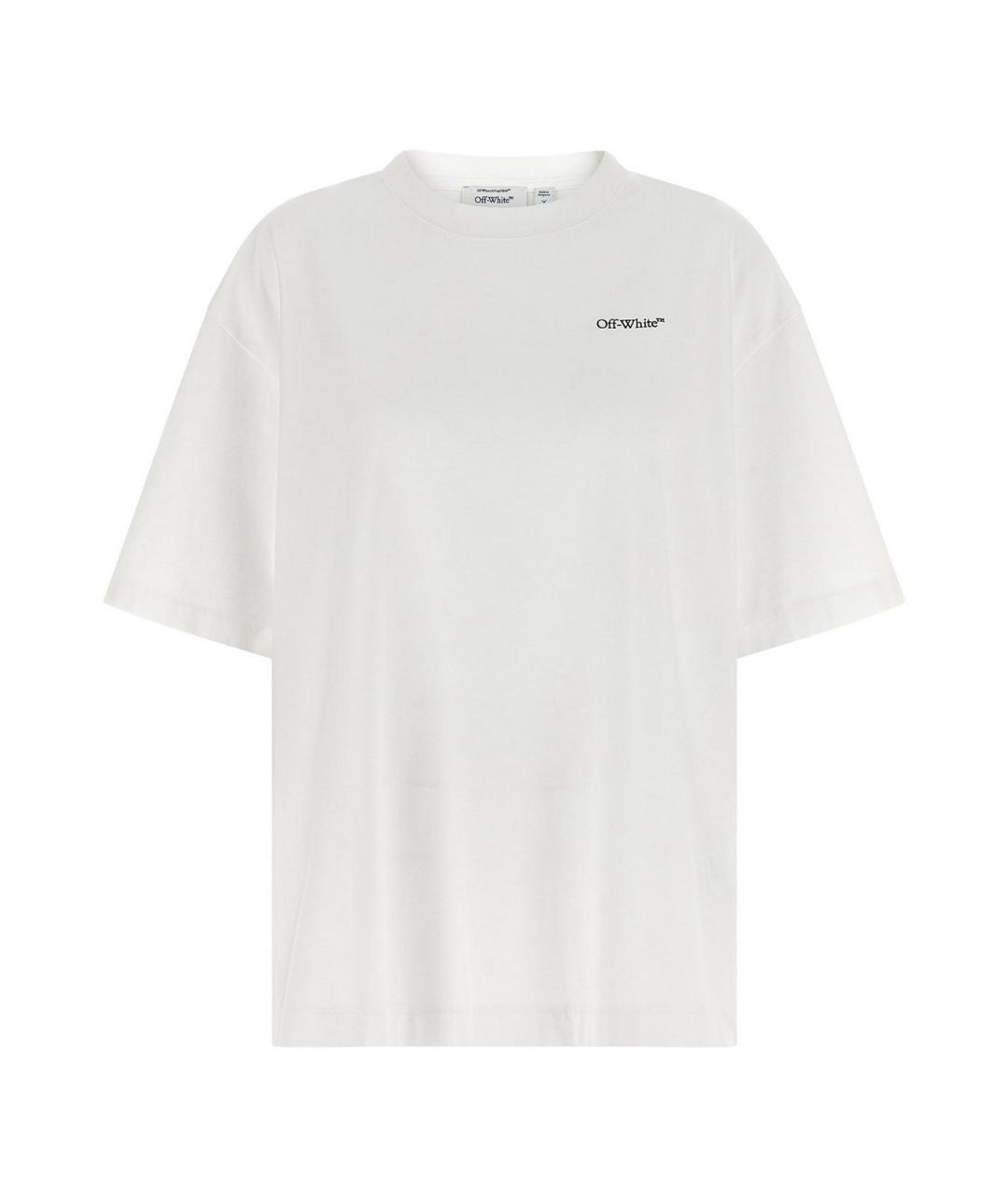 OFF-WHITE Белая хлопковая футболка, фото 1