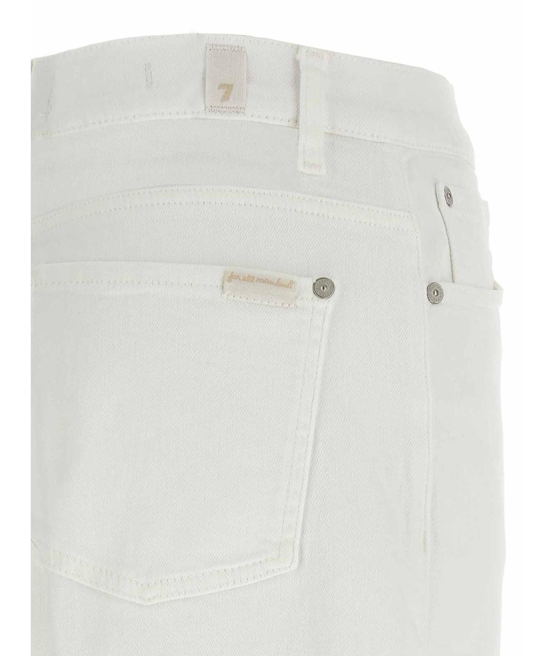 7 FOR ALL MANKIND Белые хлопковые прямые джинсы, фото 4