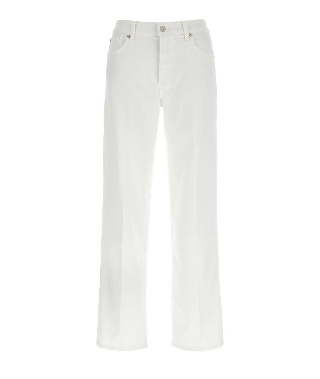 7 FOR ALL MANKIND Белые хлопковые прямые джинсы, фото 1
