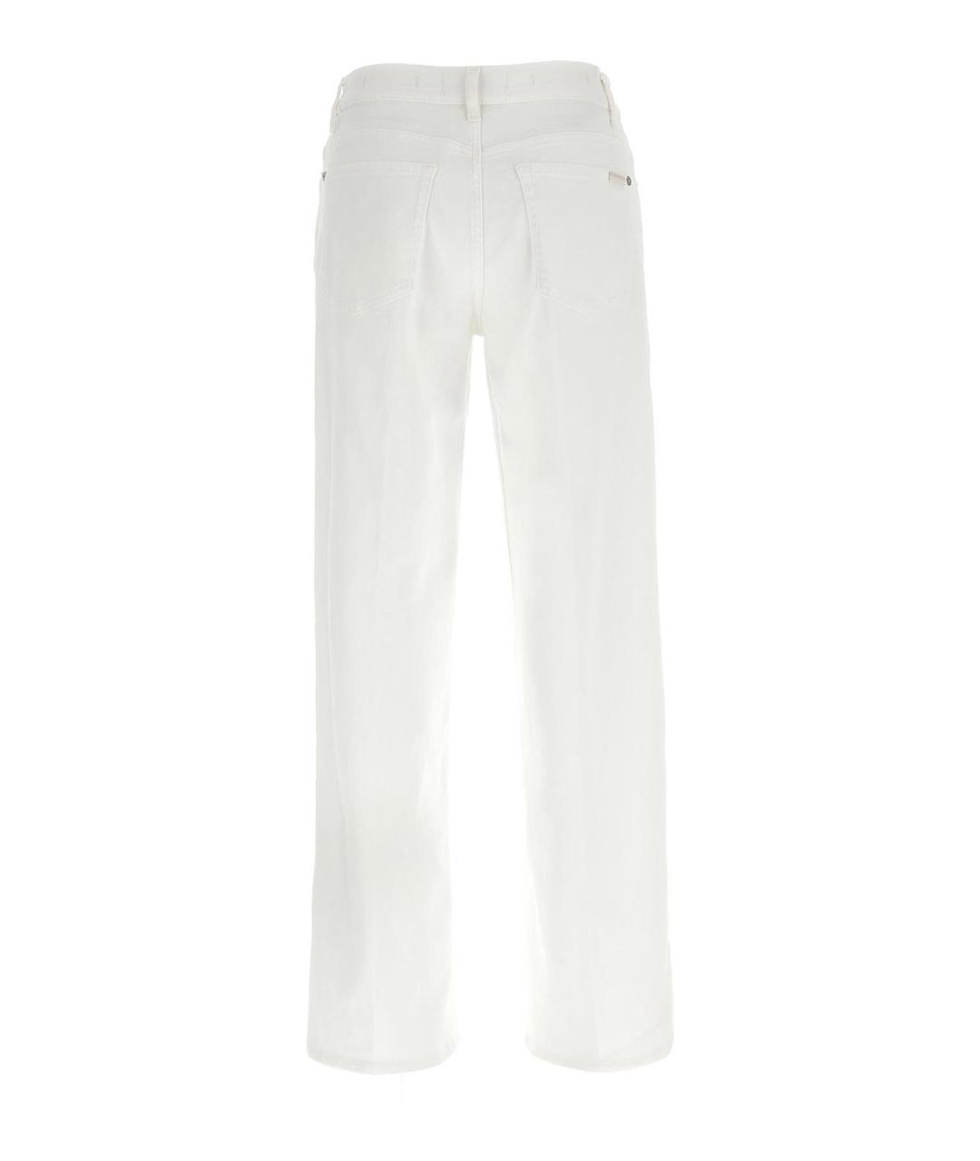7 FOR ALL MANKIND Белые хлопковые прямые джинсы, фото 2