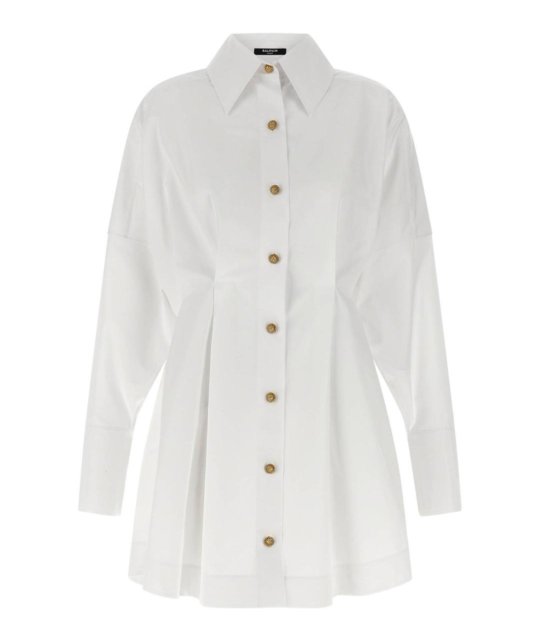 BALMAIN Белое хлопковое повседневное платье, фото 1