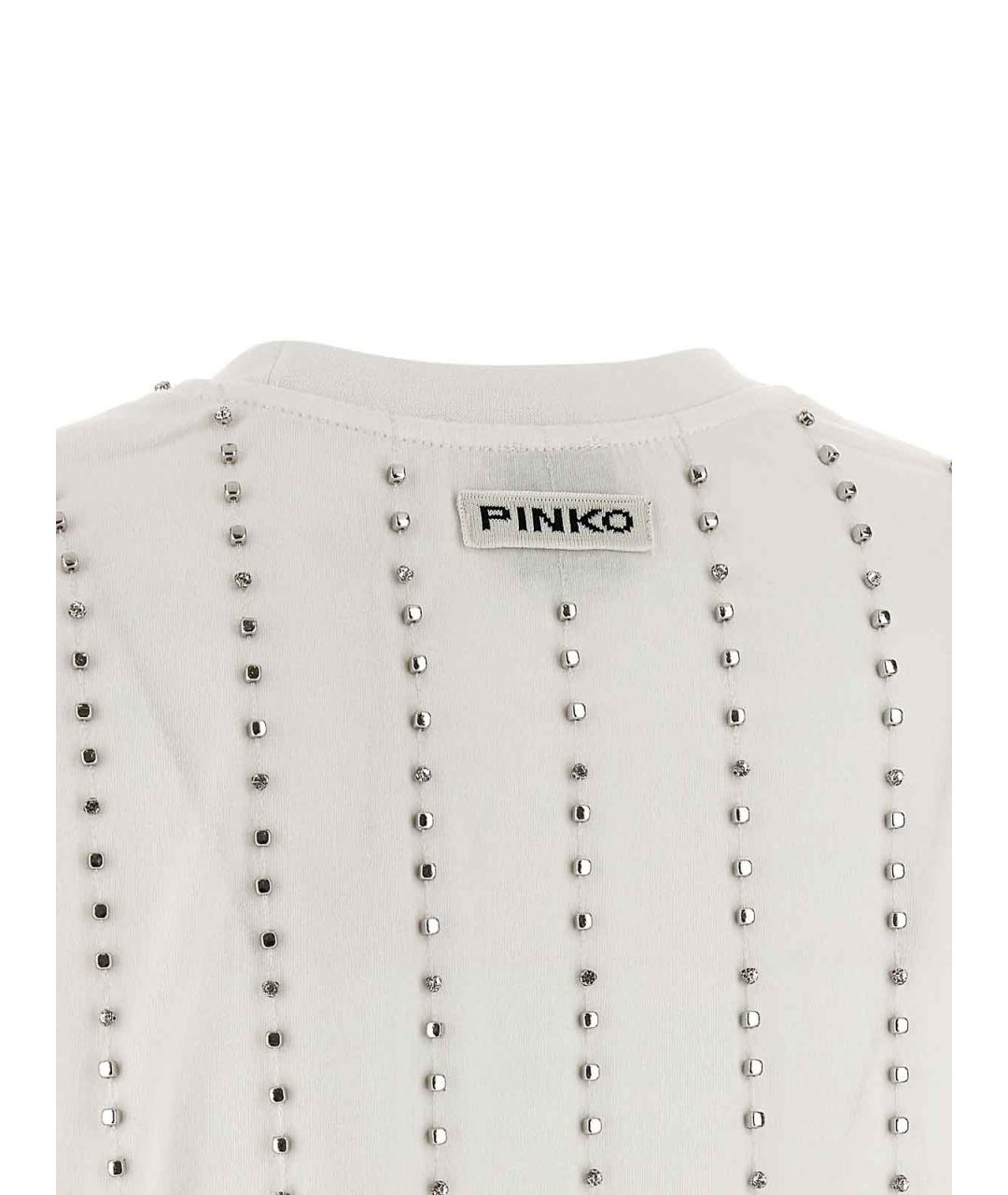 PINKO Белая хлопковая футболка, фото 4