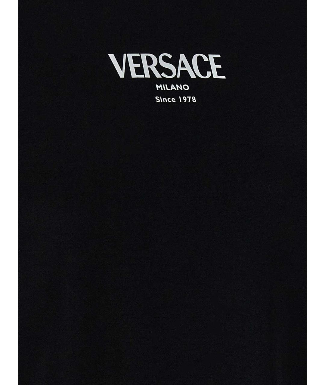 VERSACE Черная вискозная футболка, фото 4
