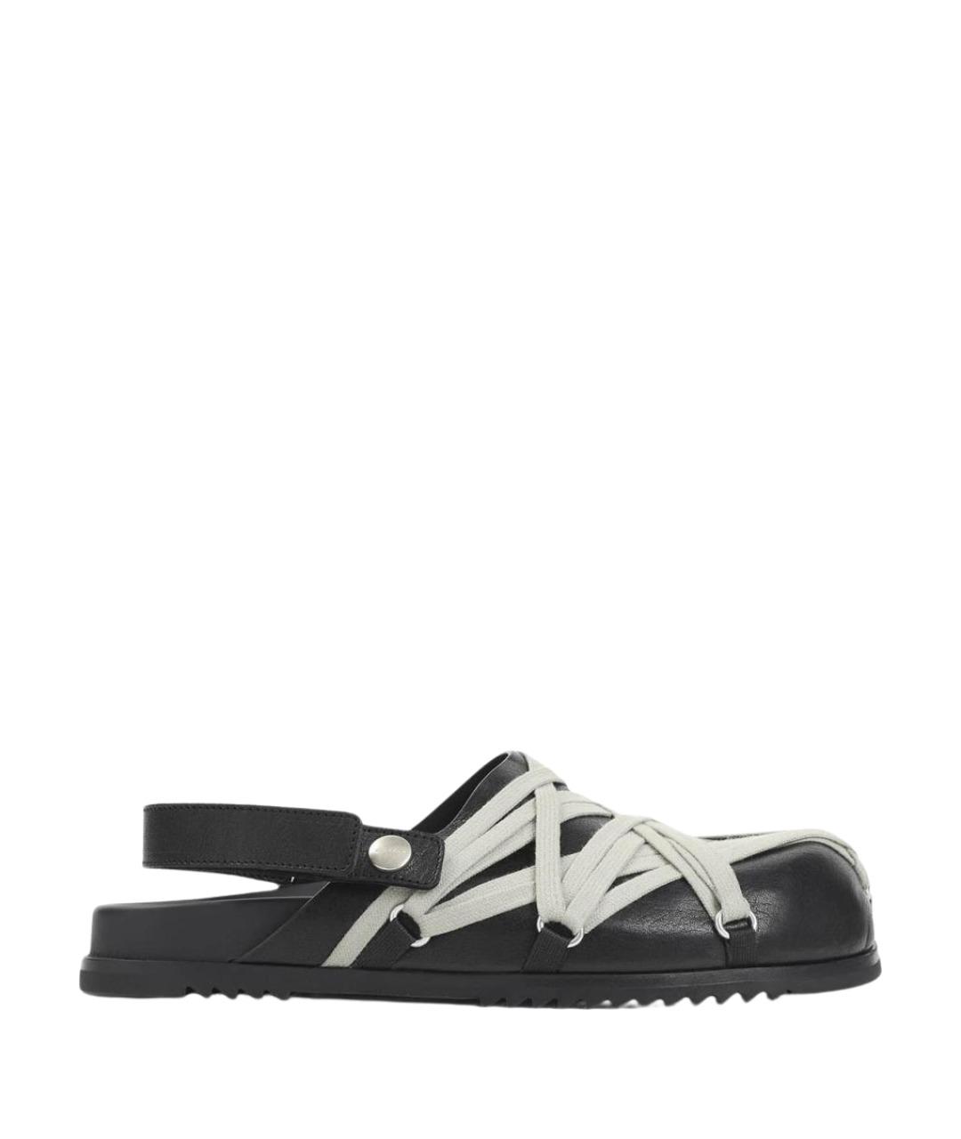 RICK OWENS Черные кожаные сандалии, фото 1