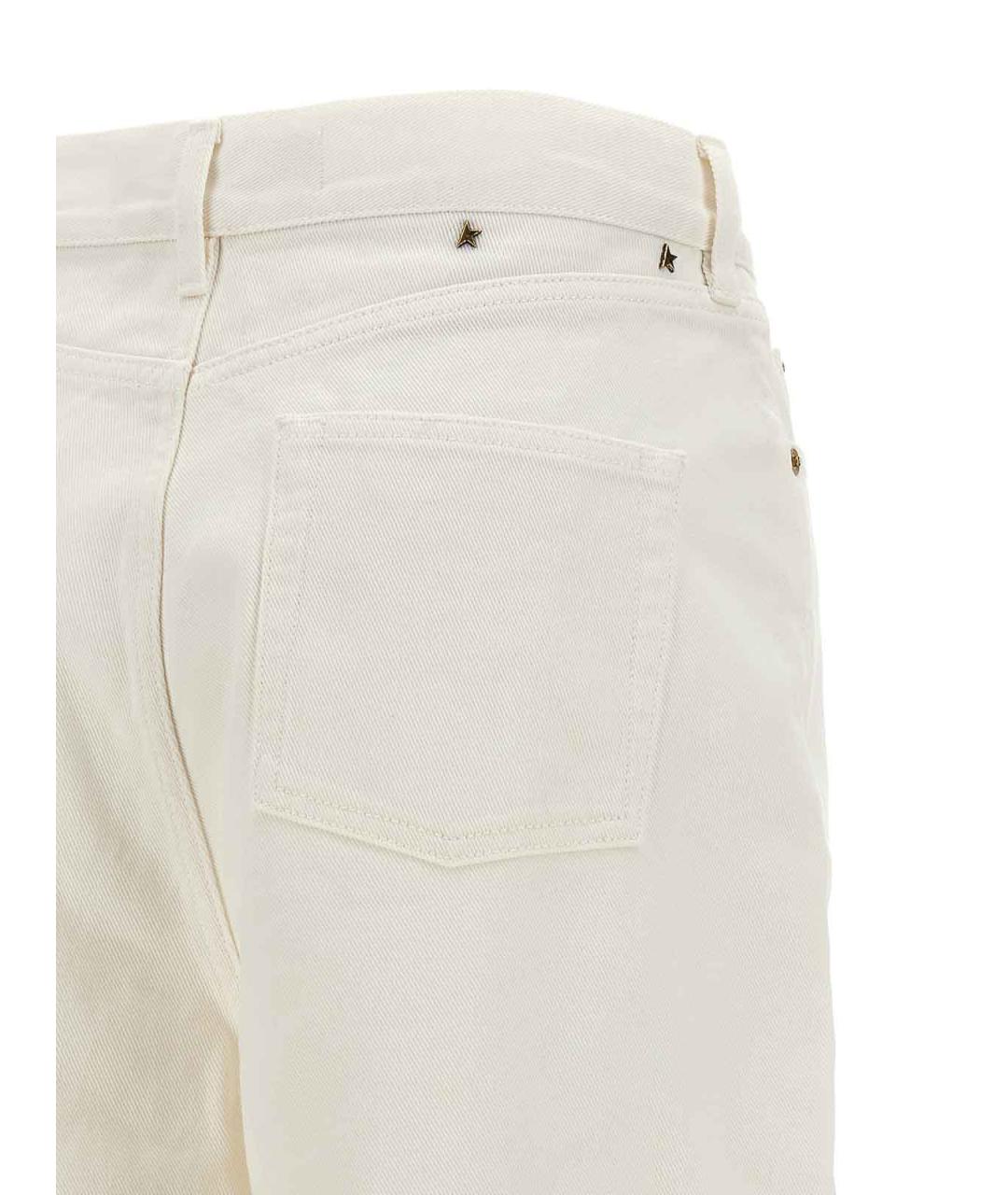 GOLDEN GOOSE Белые хлопковые прямые джинсы, фото 4