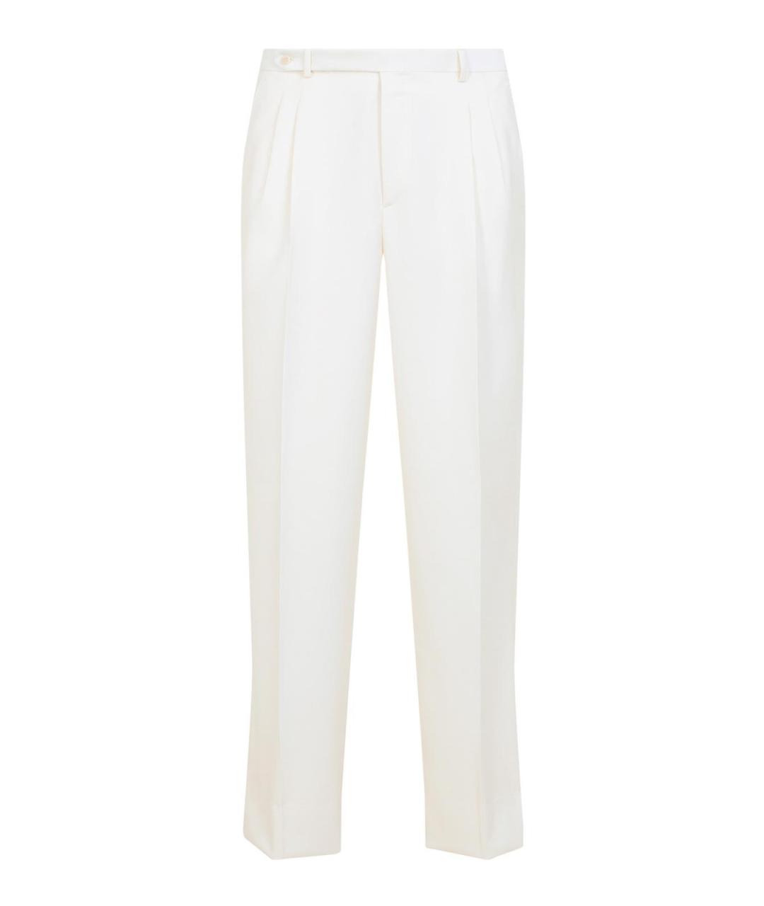 BRIONI Белые шерстяные повседневные брюки, фото 1
