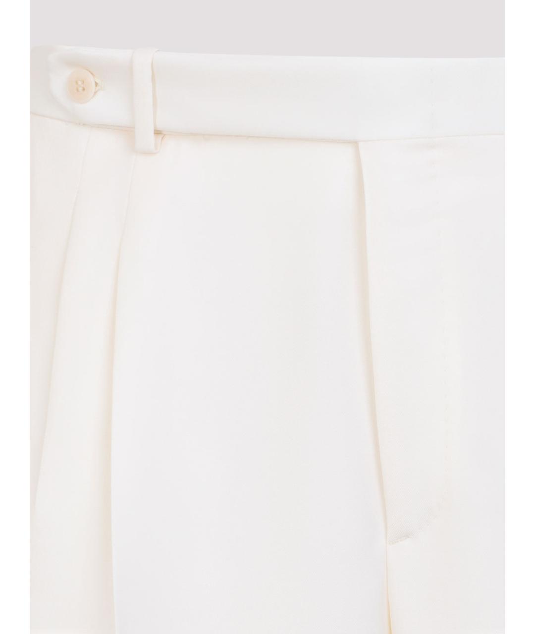 BRIONI Белые шерстяные повседневные брюки, фото 3