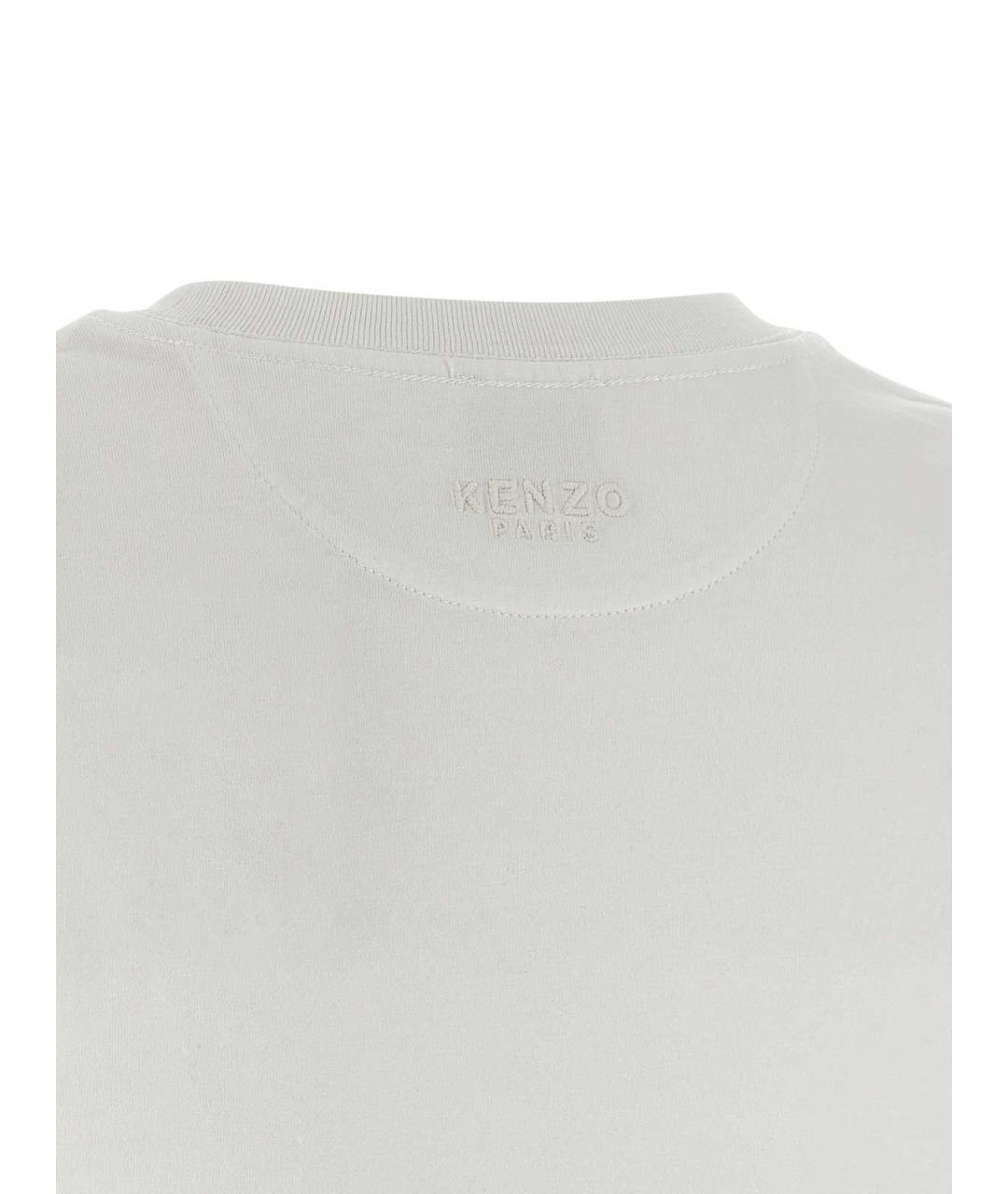 KENZO Белая хлопковая футболка, фото 4