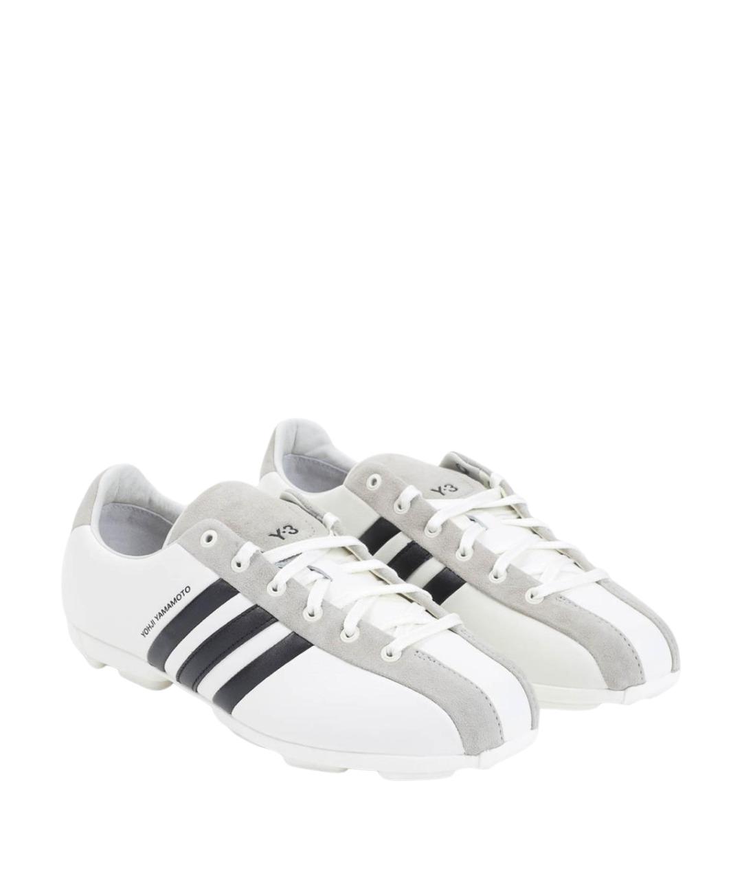 Y-3 Белые кожаные низкие кроссовки / кеды, фото 3