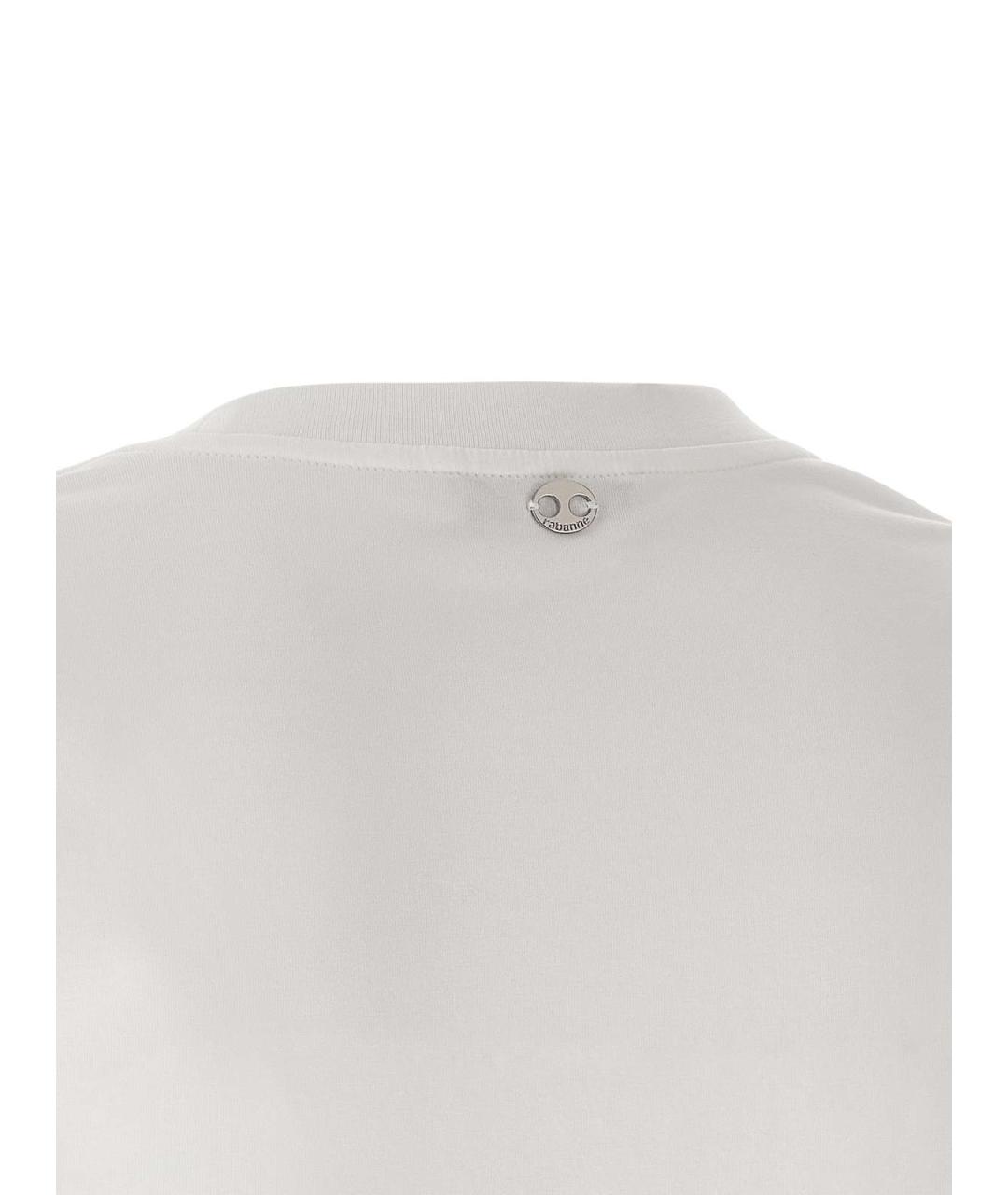 PACO RABANNE Белая хлопковая футболка, фото 4