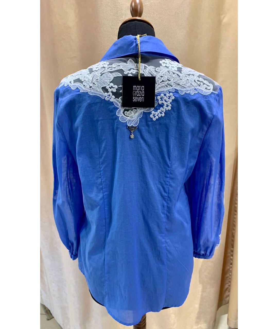 MARIA GRAZIA SEVERI Голубая хлопковая рубашка, фото 2