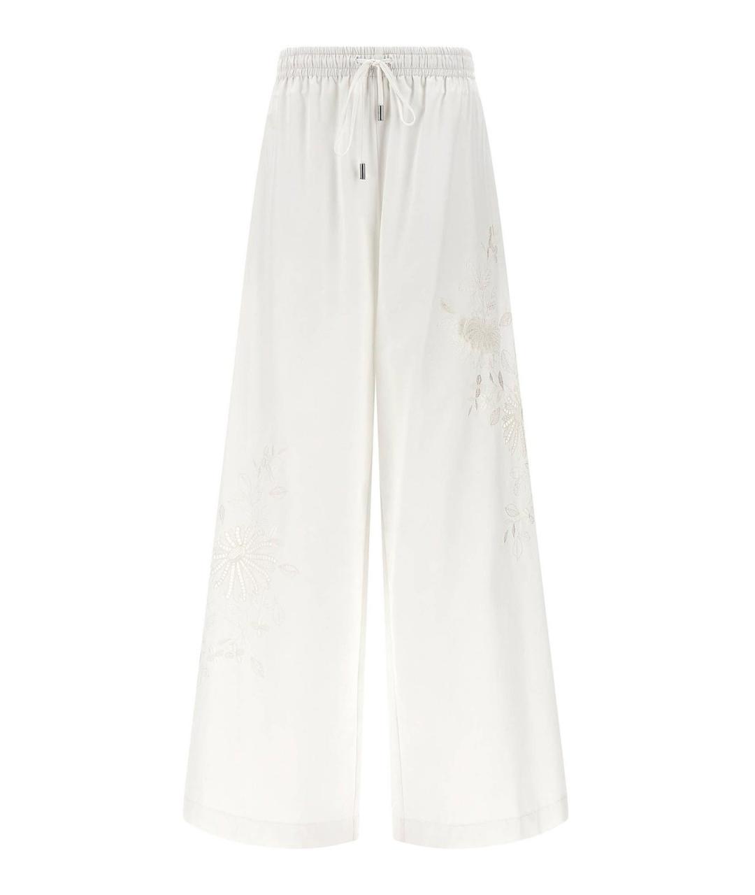 ERMANNO SCERVINO Белые шелковые брюки широкие, фото 1