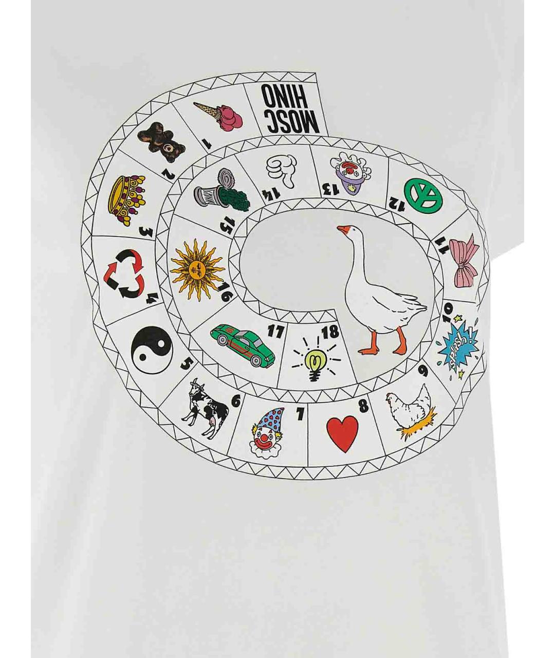 MOSCHINO Белая хлопковая футболка, фото 4