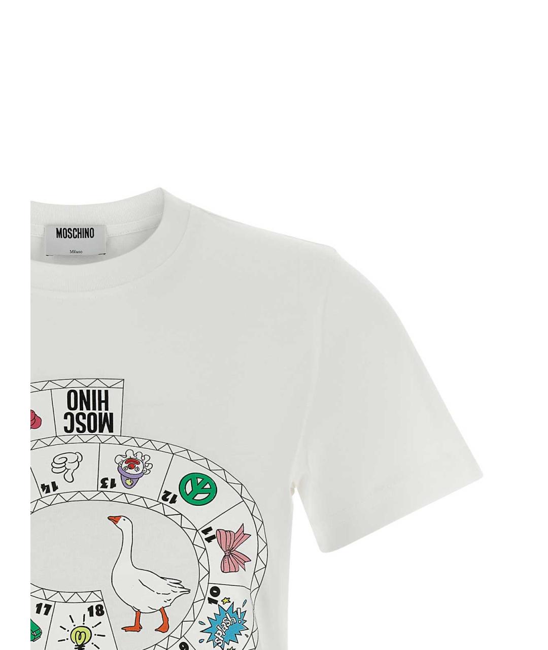 MOSCHINO Белая хлопковая футболка, фото 3