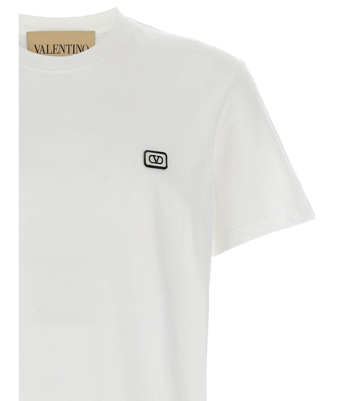 VALENTINO Белая хлопковая футболка, фото 3