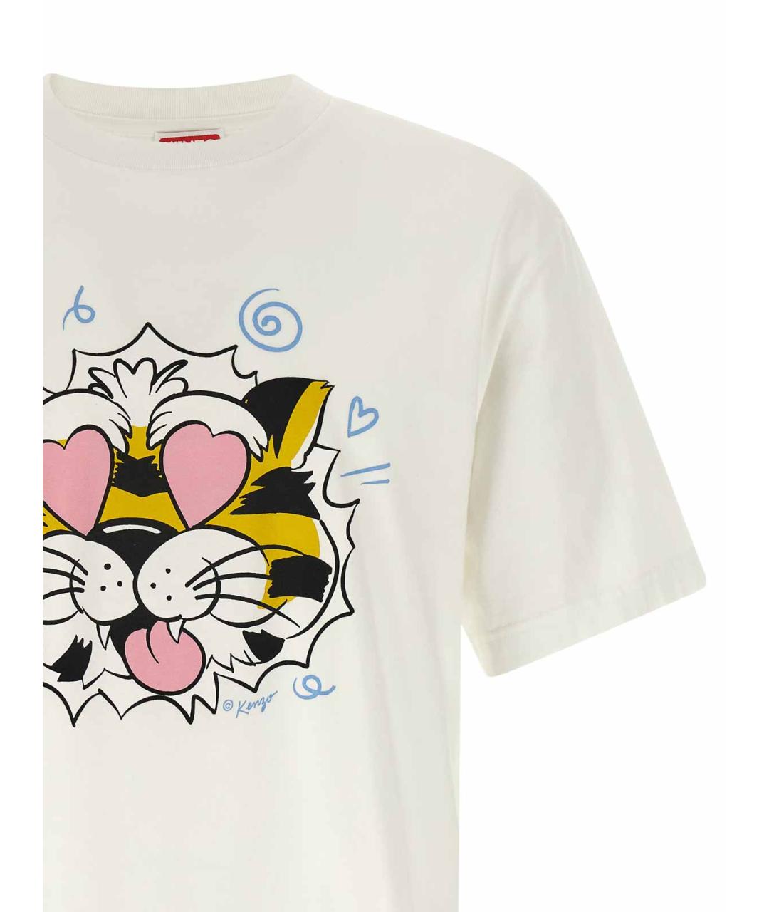 KENZO Белая хлопковая футболка, фото 3