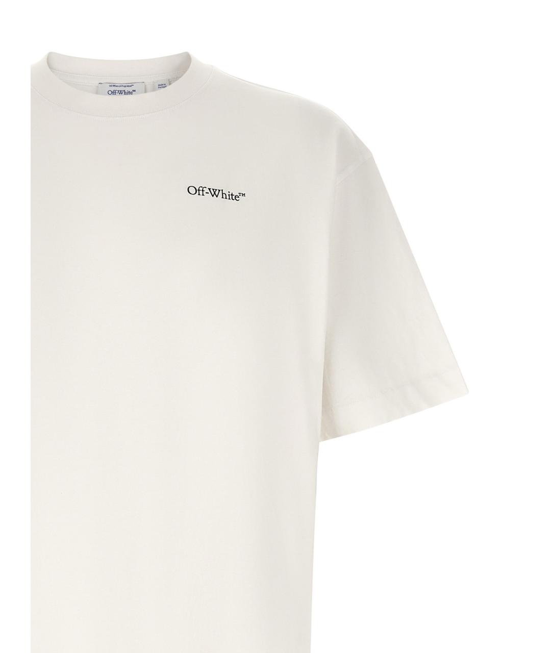 OFF-WHITE Белая хлопковая футболка, фото 3