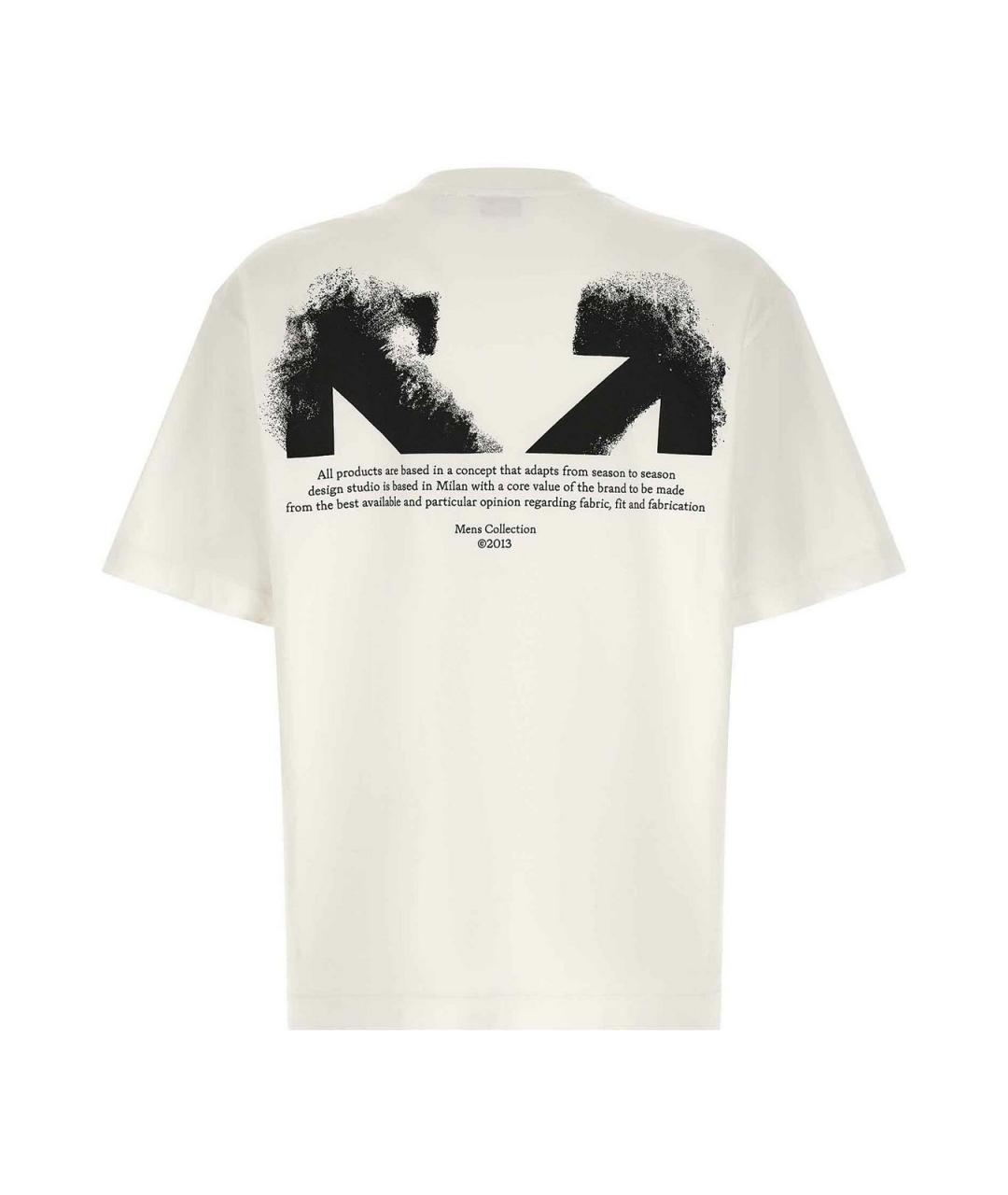 OFF-WHITE Белая хлопковая футболка, фото 2