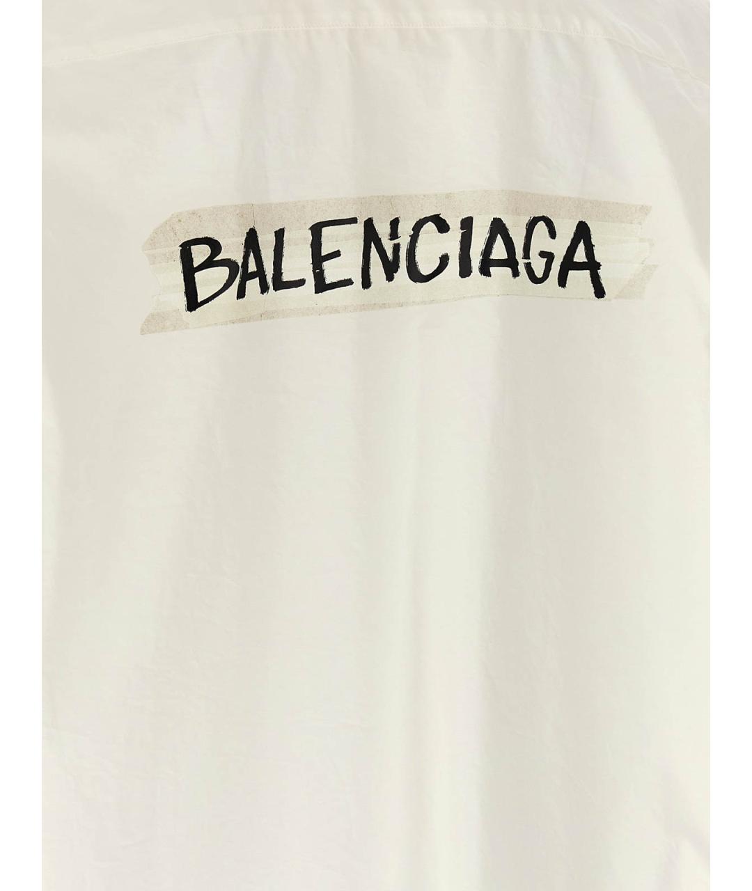 BALENCIAGA Белая хлопковая кэжуал рубашка, фото 4