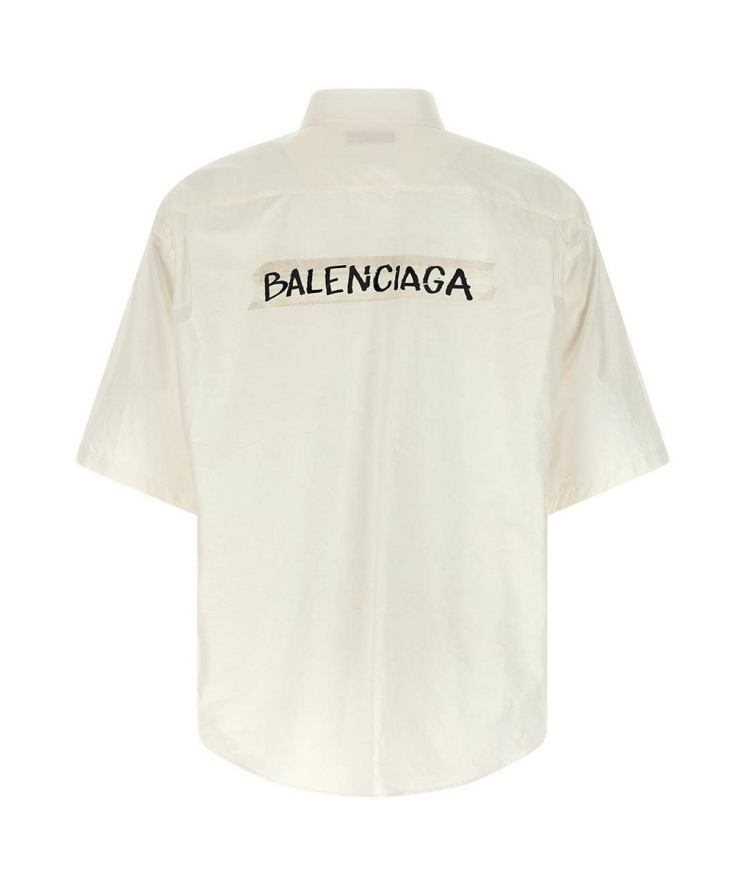BALENCIAGA Белая хлопковая кэжуал рубашка, фото 2