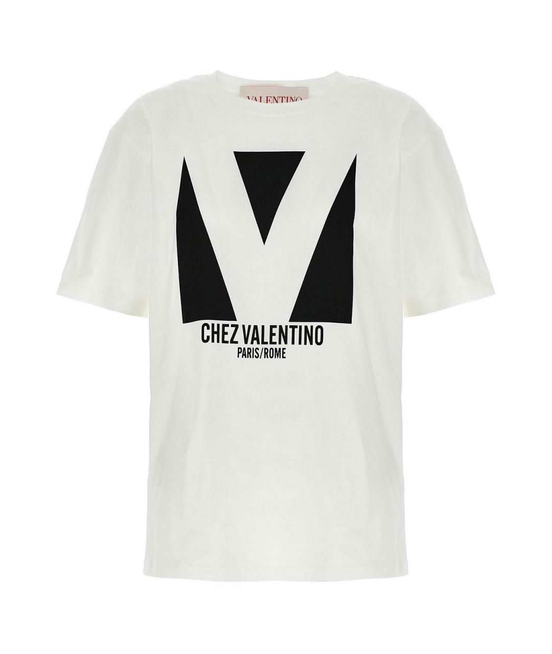VALENTINO Белая хлопковая футболка, фото 1